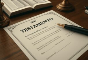 Documento de testamento com caneta e carimbo representando os tipos de testamentos no Brasil