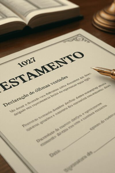 Documento de testamento com caneta e carimbo representando os tipos de testamentos no Brasil