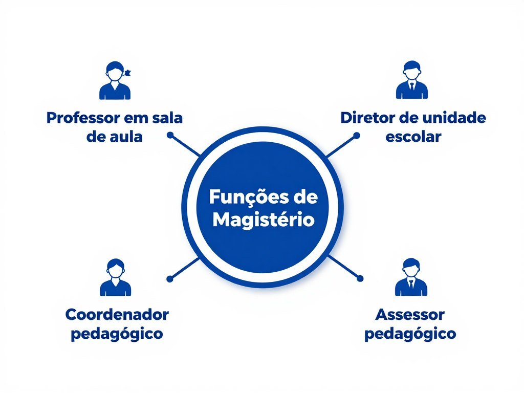 Diagrama mostrando as funções de magistério reconhecidas para a aposentadoria do professor